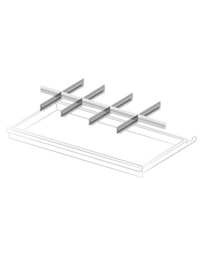 Set materiale separazione per cassetti con divisori in metallo