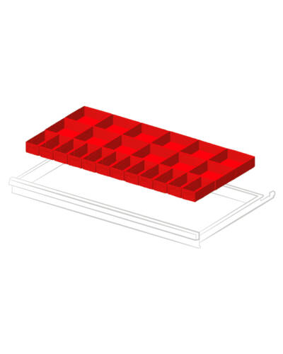 Set materiale di separazione per cassetti con 24 contenitori