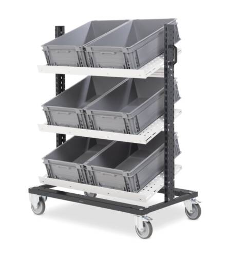 carrello con 6 contenitori