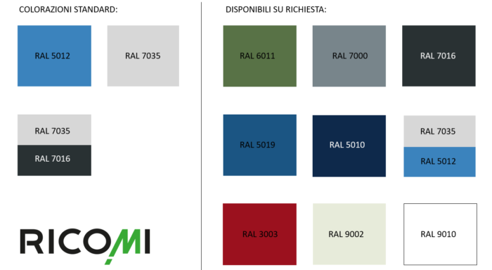 Tabella colori banchi da lavoro