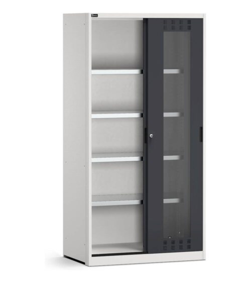 armadio con porte scorrevoli in policarbonato e ripiani l1020 x p600 x h2000 mm perfom25001.jpg