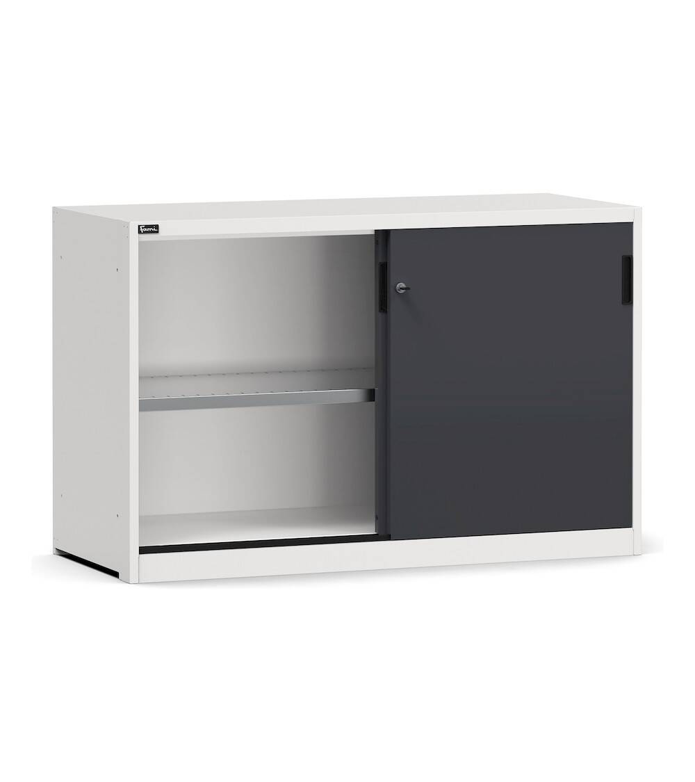 armadietto metallico con porte scorrevoli e ripiani l1428 x p600 x h915 mm ral 7035 7016 perfom20004.jpg