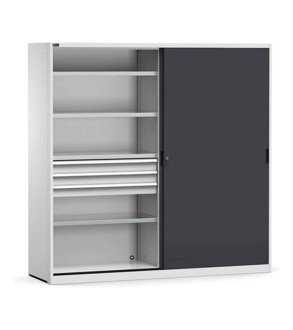 armadio metallico 2 ante scorrevoli con cassetti e piani l2040 x p600 x h2000 mm ral 7035 7016 perfom21010.jpg
