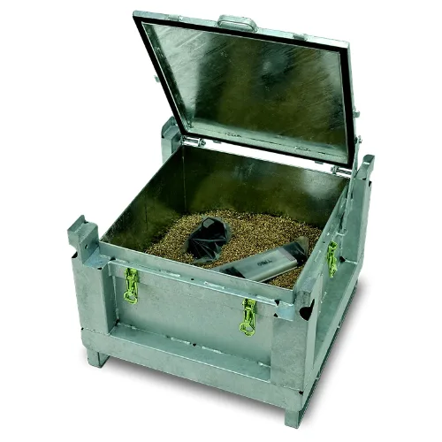 contenitore in acciaio per trasporto e stoccaggio di batterie difettose RICOMI