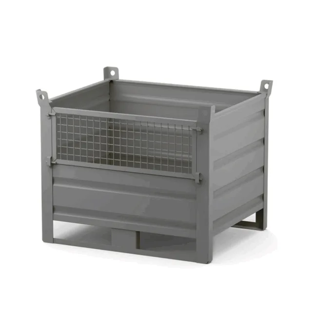 Contenitore In Lamiera Medio Con Sportello In Rete E Slitte