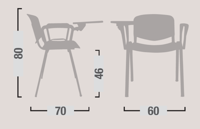 Seduta 6000 con Doppio Bracciolo e Scrittoio - immagine 2