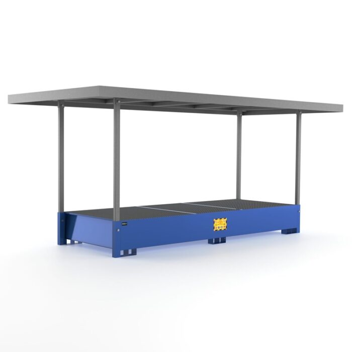 Vasca Raccolta per 3 Cisterne da 1000L con Tettoia - immagine 1