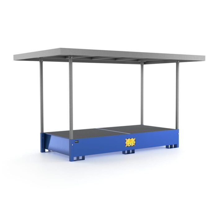 Vasca Raccolta per 2 Cisterne da 1000L con Tettoia - immagine 1