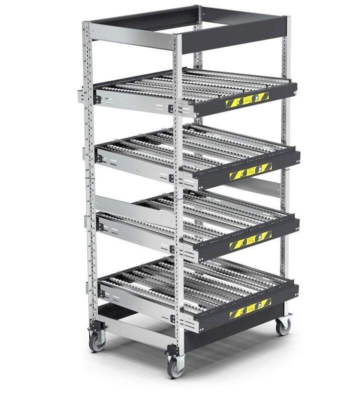 Scaffale ST con Rulliere Inclinabili e Ruote - immagine 1