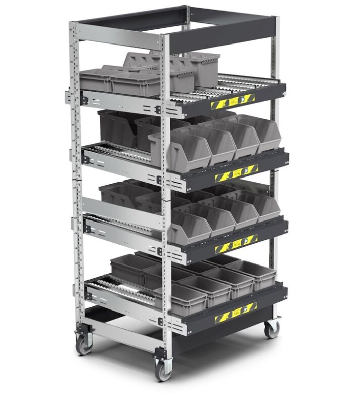 Scaffale ST con Rulliere Inclinabili e Ruote - immagine 2