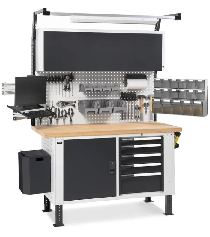 Banco da Lavoro con Pensili, Cassetti e Bracci - immagine 1