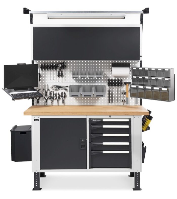 Banco da Lavoro con Pensili, Cassetti e Bracci - immagine 2