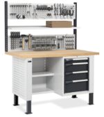 Banco da Lavoro con 4 Cassetti e Parete - immagine 2