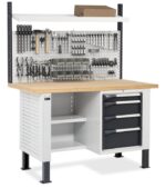 Banco da Lavoro con 4 Cassetti e Parete - immagine 5