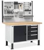 Banco da Lavoro con 4 Cassetti, Anta e Parete