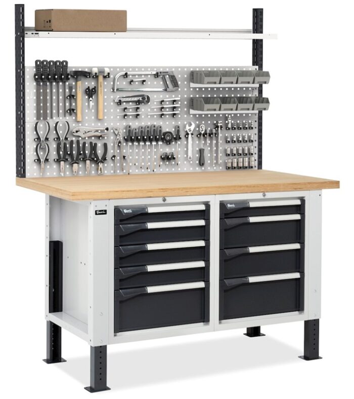 Banco da Lavoro con 9 Cassetti e Parete - immagine 6