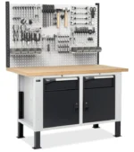 Banco da Lavoro con 2 Cassetti e 2 Vani e Parete