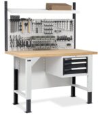 Banco da Lavoro con 3 Cassetti e Parete - immagine 5