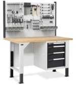 Banco da Lavoro con 4 Cassetti e Parete