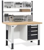 Banco da Lavoro con 4 Cassetti e Parete - immagine 2