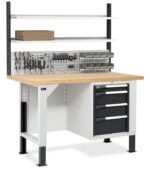 Banco da Lavoro con 4 Cassetti e Parete - immagine 3