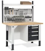 Banco da Lavoro con 4 Cassetti e Parete - immagine 5