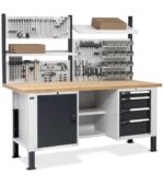 Banco da Lavoro con 4 Cassetti, 1 Vano e Parete - immagine 2