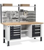 Banco da Lavoro con 9 Cassetti e Parete - immagine 2