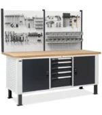 Banco da Lavoro con 5 Cassetti, 2 Vani e Parete