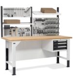 Banco da Lavoro 2m con 3 Cassetti e Parete - immagine 2