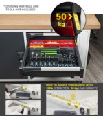 Banco da Lavoro 2m con 3 Cassetti e Parete - immagine 10