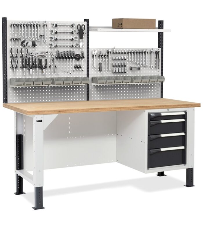 Banco da Lavoro con 4 Cassetti e Parete - immagine 5