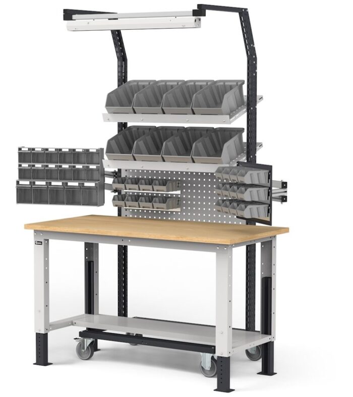 Carrello in Acciaio con Bracci e Parete Attrezzata - immagine 2