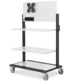 Carrello con Ruote e 2 Piani + Parete