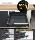 Banco da Lavoro Master Br con Piano in Multiplex con 4 Cassetti L=2000mm - immagine 2