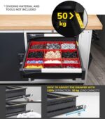 Banco da Lavoro Attrezzato con 4 Cassetti + 2 Armadietti e Pensili L=2000 mm - immagine 7