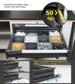 Banco da Lavoro Attrezzato con 8 Cassetti + 2 Armadietti e Pensili L=3000 mm - immagine 8