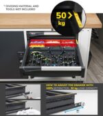 Banco da Lavoro con Piano in Multiplex - 2 Armadietti e 5 Cassetti L=2000 mm - immagine 8