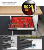 Banco da Lavoro con Piano in Multiplex - 3 Armadietti e 3 Cassetti L=2000 mm - immagine 3