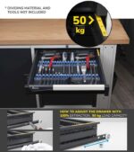 Banco da Lavoro con Piano in Multiplex - 3 Armadietti e 3 Cassetti L=2000 mm - immagine 4