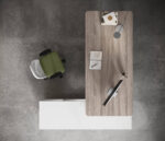 Scrivania Sagomata Rhea 228x190 cm con Mobile di Servizio - immagine 4