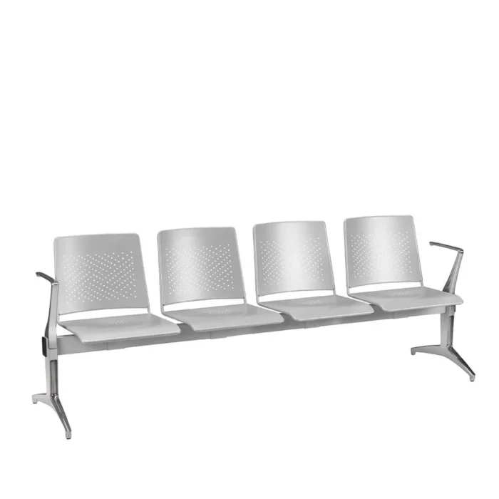 Panca Attesa Area con Seduta e Schienale in Acciaio - immagine 1
