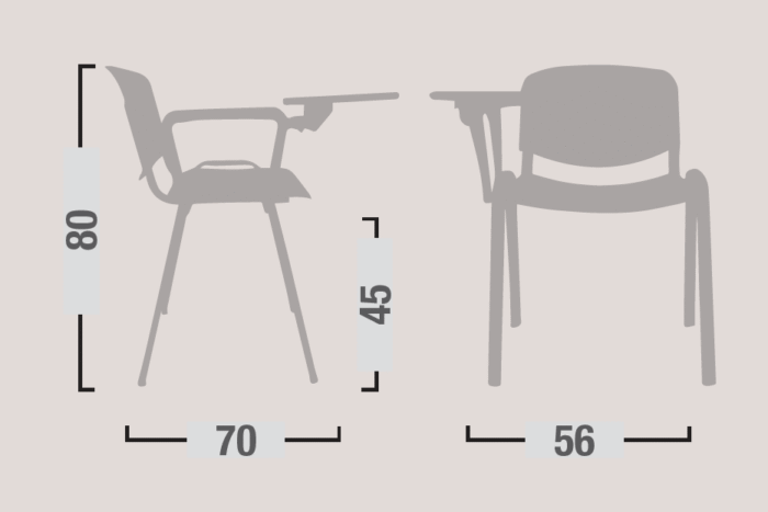 Seduta Fissa Clip con un Bracciolo e Scrittoio - immagine 2