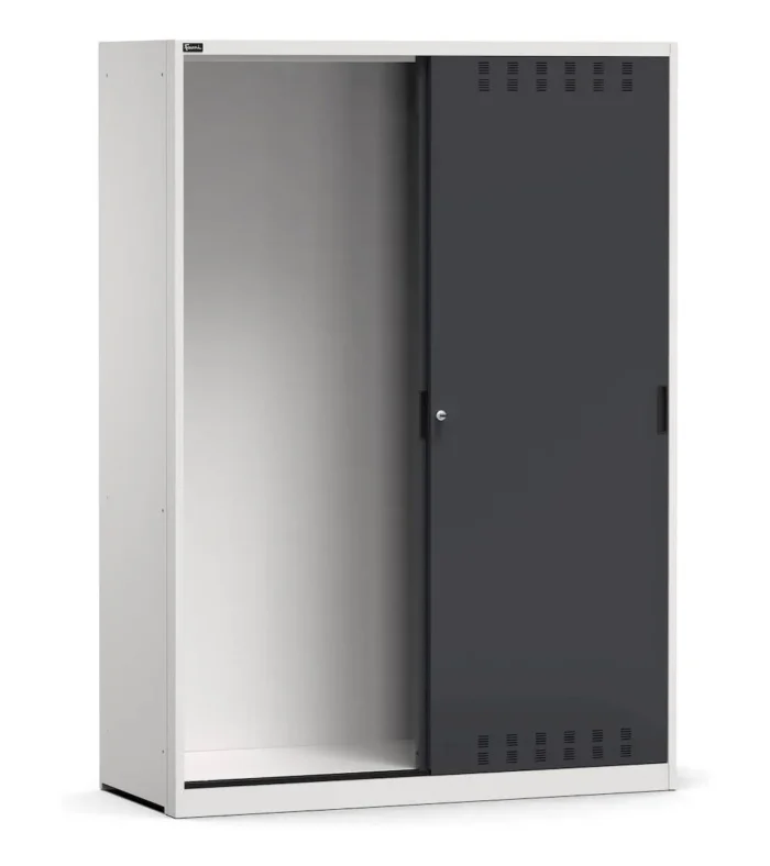 Armadio Officina Perfom Vuoto con Porte Scorrevoli Fessurate, H=2000 L=1428 P=600 mm - immagine 1