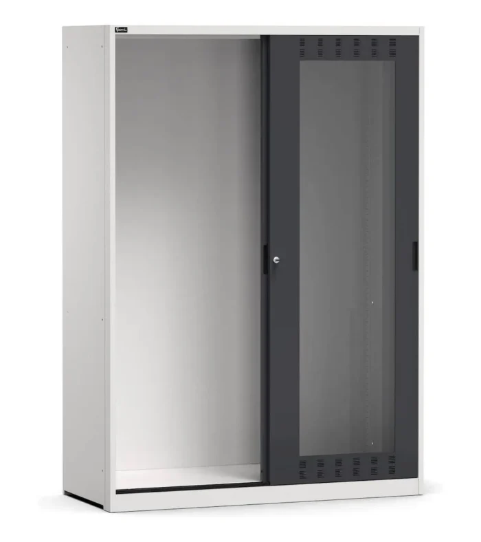 Armadio Officina Perfom Vuoto con Porte Scorrevoli in Policarbonato, H=2000 L=1428 P=600 mm - immagine 1