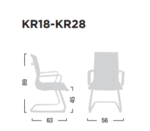 Poltrona per Visitatori Fissa Kira in Rete con Braccioli - immagine 2