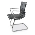 Poltrona per Visitatori Fissa Kira in Ecopelle con Braccioli