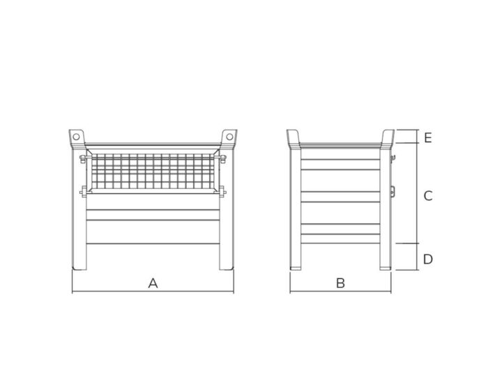 Contenitore in Lamiera Leggero con Sportello in Rete - immagine 2