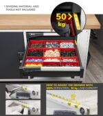 Banco da Lavoro Attrezzato con 5 Cassetti + 1 Armadietto e Pensili L=1500mm - immagine 7