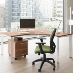 Scrivania Workstation StratosPlus 140/140 x 60/60 cm con Cassettiera 3 Cassetti su Ruote